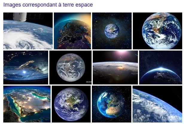 Photos de la terre via google image